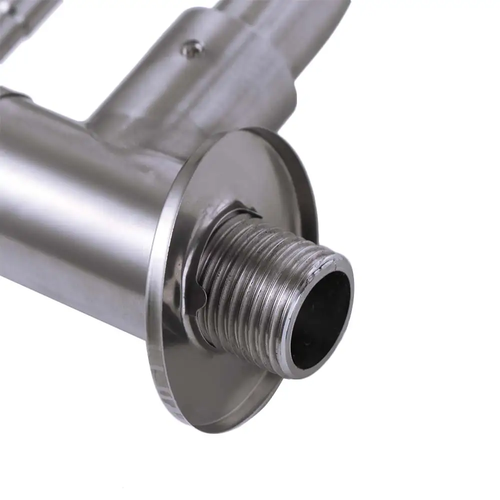 Wall Mounted Rotatable Kitchen Faucet Stainless Steel Splash-proof Sink Water Tap Curved Design Horizontal