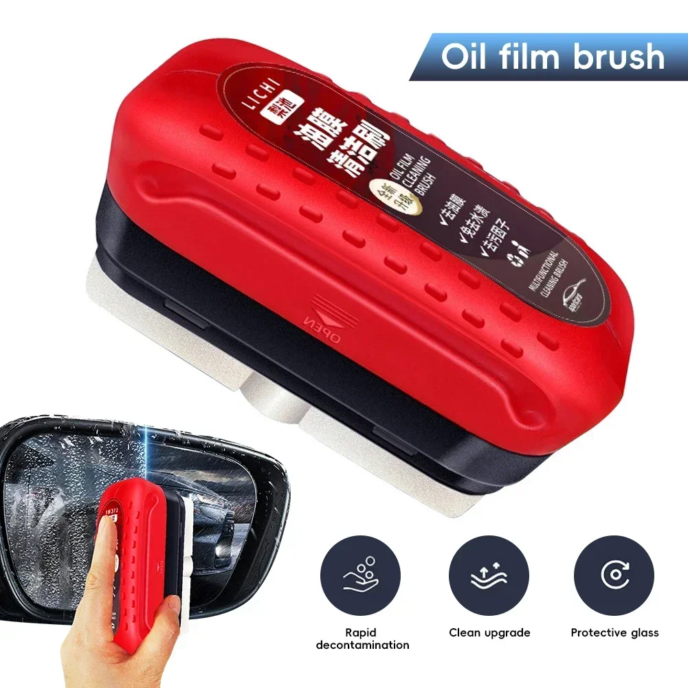 Car Windshield Cleaner Removes Dirt Oil Film Remover Car Glass Sponge Cleaning Brush Powerful Windshield Oil Film Stain Removal