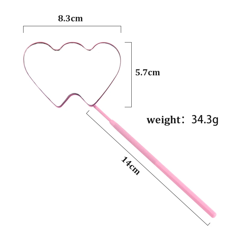 1pcs Eyelash Extension Checking Mirror Double Heart Shaped Magnifying Inspect Makeup Mirror False Lash Lifting Beauty Tools