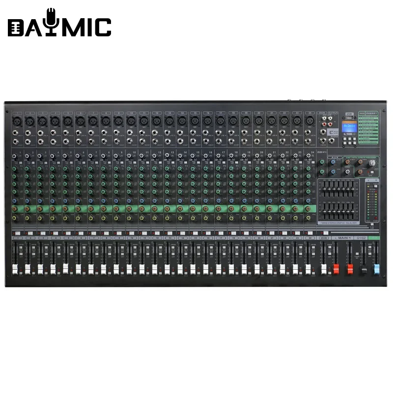 Professional Audio Mixer Console Video DJ DSP Digital 24 Channel Sound Recording System