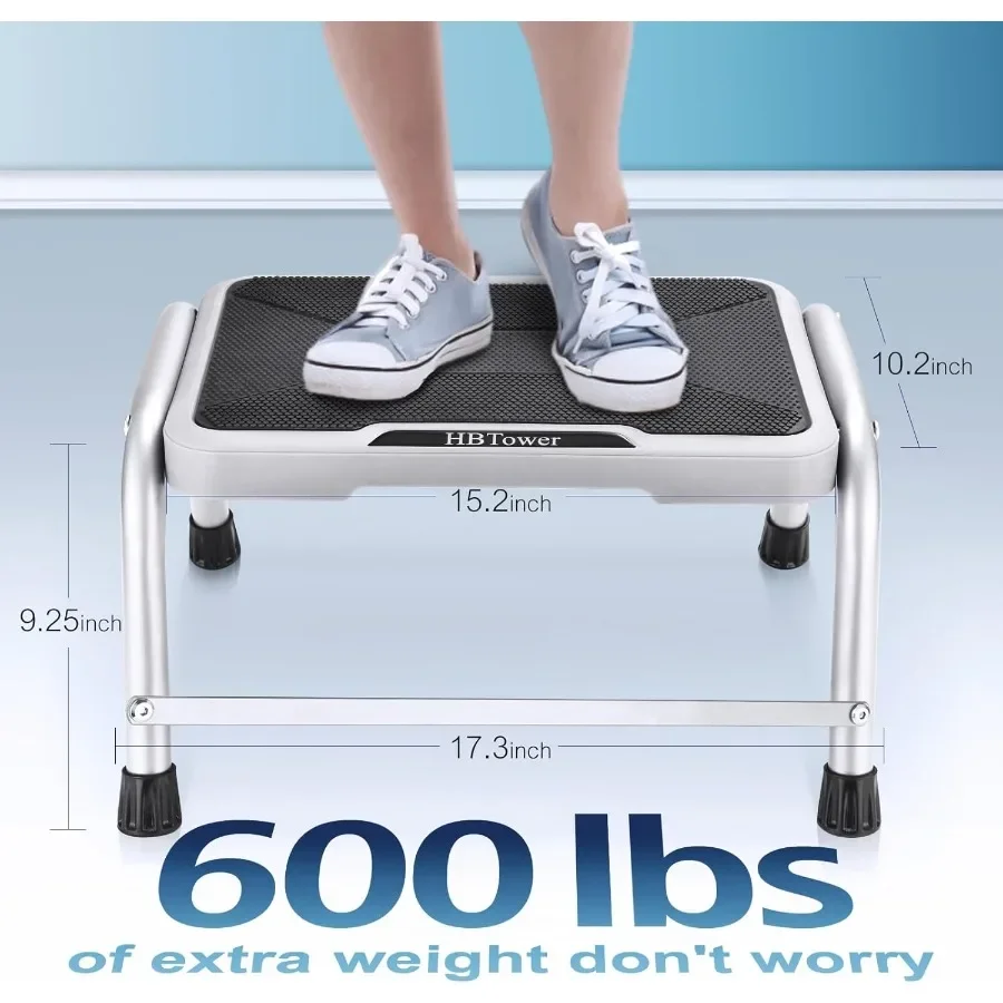 滑り止め600LBステップスツール、大人と子供向け、軽量ゴム足スツール、高いベッド、キッチン、バスルームでの使用に