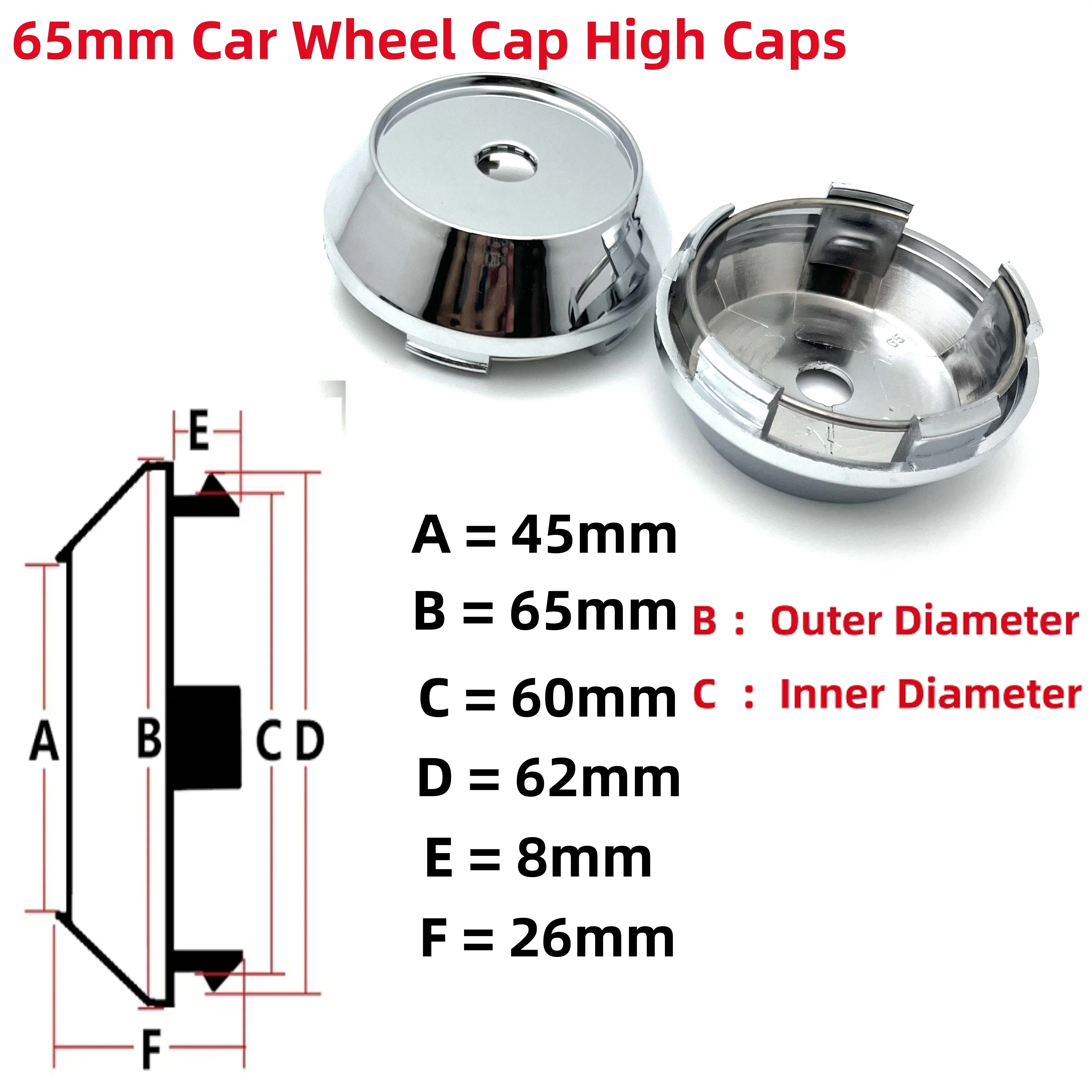 4 قطعة ABS 60 مللي متر 64 مللي متر 65 مللي متر 68 مللي متر 69 مللي متر سيارة عجلة مركز قبعات عالية قبعات اكسسوارات حافة مركز غطاء المحور صالح 45 مللي متر شعار ملصقات #4