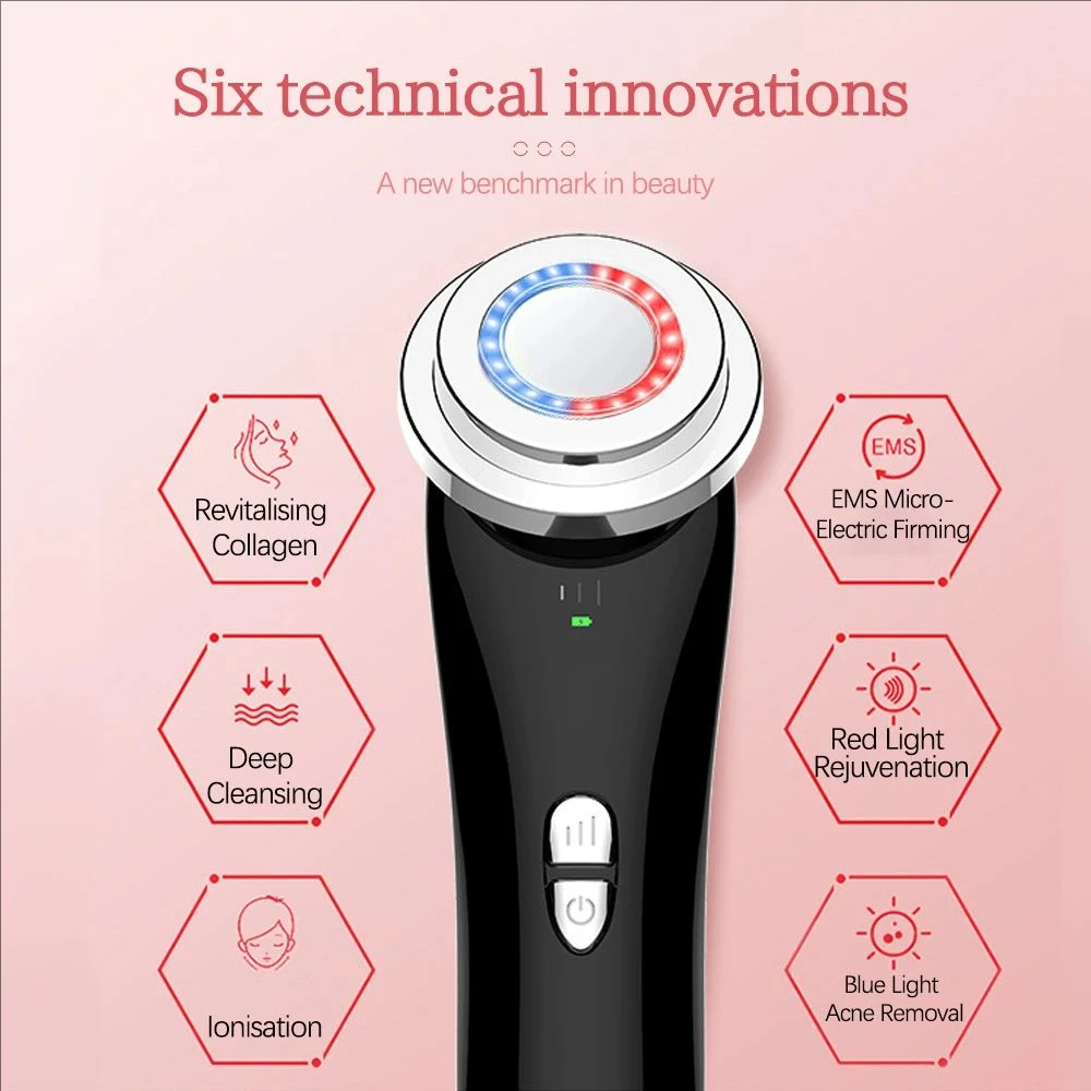 Appareil Facial à microcourant lumière LED Photon Machine de Lifting du visage cou peau serrer masseur Vibration rajeunissement outil de beauté