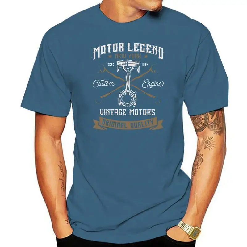 Motor Legend T-Shirt Mens Vintage Motors Custom Engine Garage TEE Shirt Latest New Style