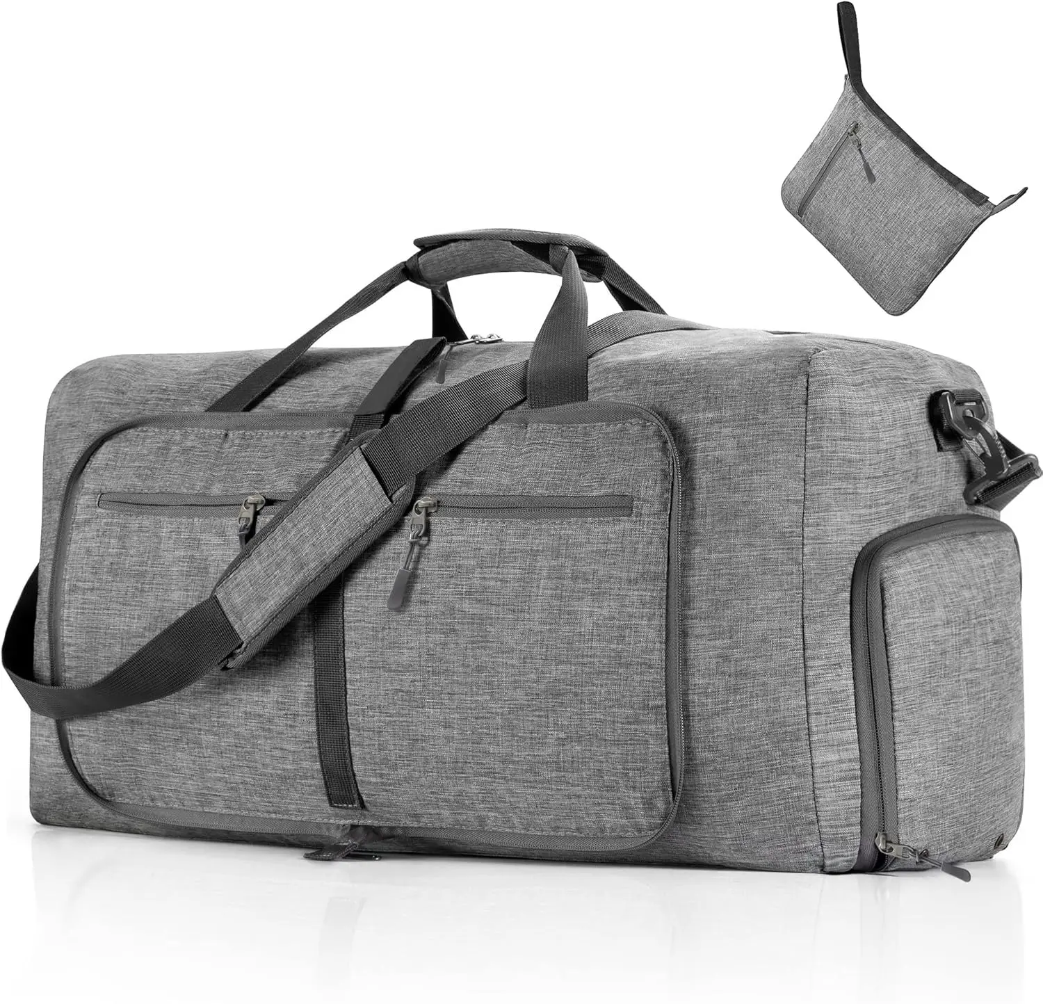 

65L/85L/115L Foldable Travel Duffle Bag, Lightweight Checked Luggage with Shoe Compartment, Water-Resistant Weekender Overnight Bag