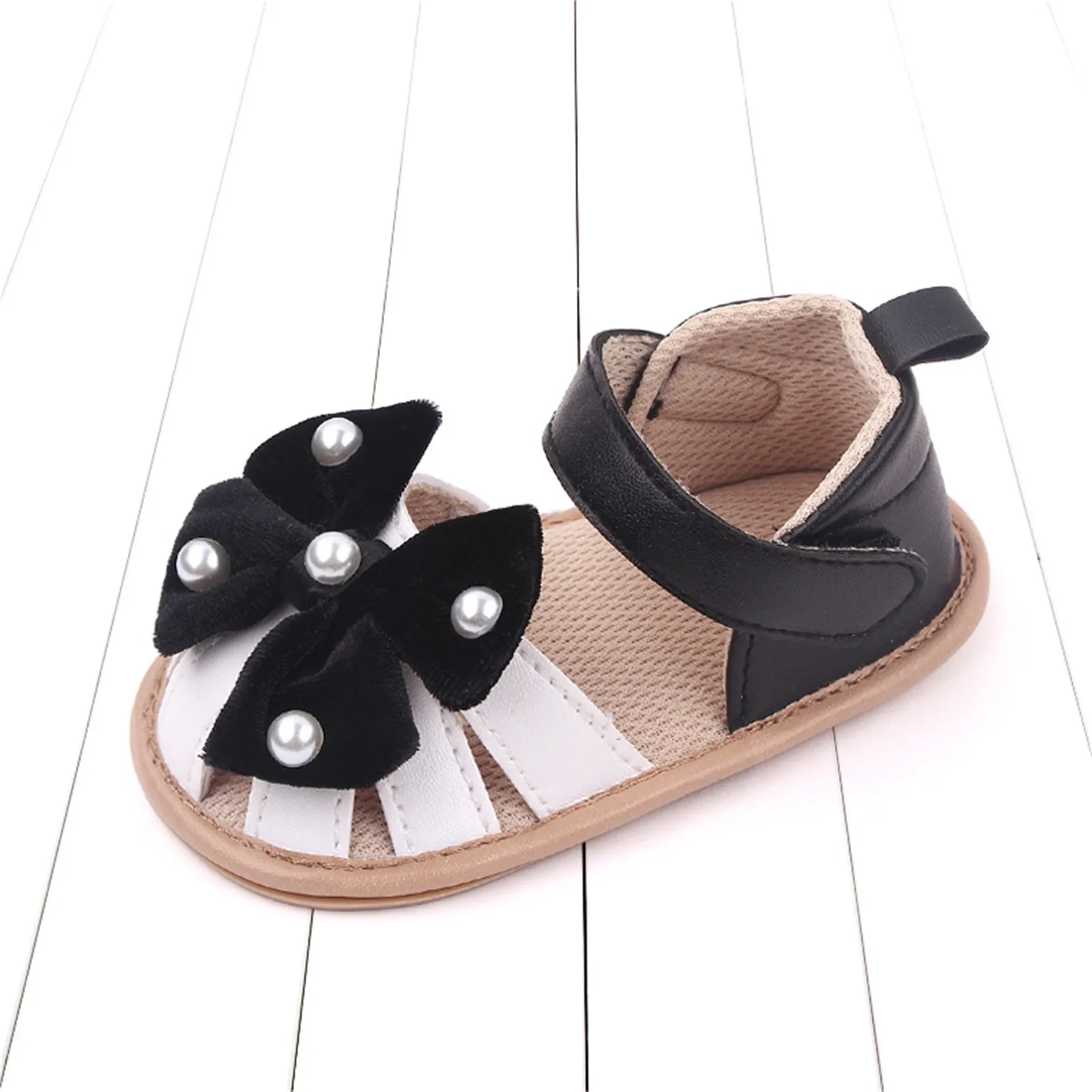 Baby Flip Flop Summer Children Infant Toddler Girls Sandals Flat Bottom Lightweight Breathable Hook Loop Bow Tortoise Booties