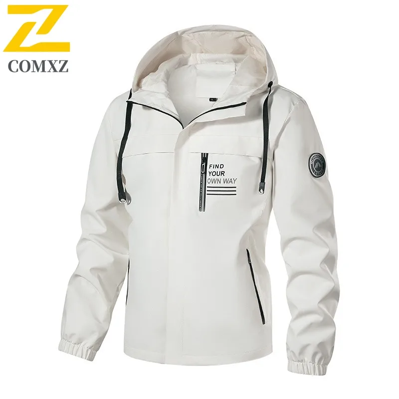 

Новая осенняя походная куртка для мужчин, 2025 г., повседневная водонепроницаемая верхняя одежда с капюшоном для кемпинга и приключений, роскошная уличная весенне-осенняя одежда