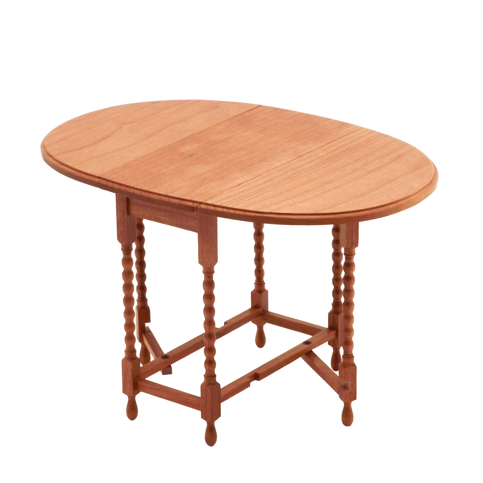 Modelo de casa de muñecas, accesorios para muebles, mini modelo, mesa/mesa auxiliar plegable ovalada grande, 1/6