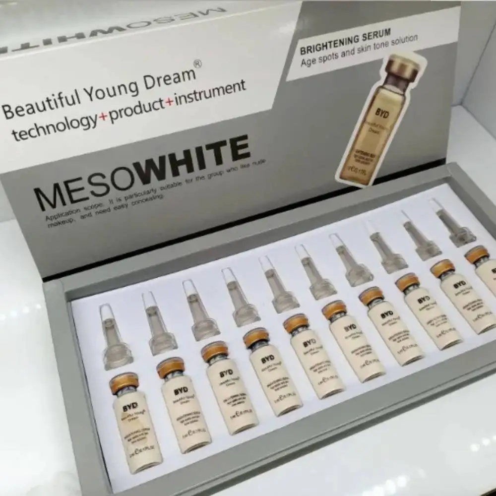 Fotografia 4: Conjunto com 10 Unidades de 5ml de Creme BB Coreano, Sérum Ampoule Glow, Base Líquida Clareadora Meso White e Corretivo para Cuidados com a Pele com Microagulhamento