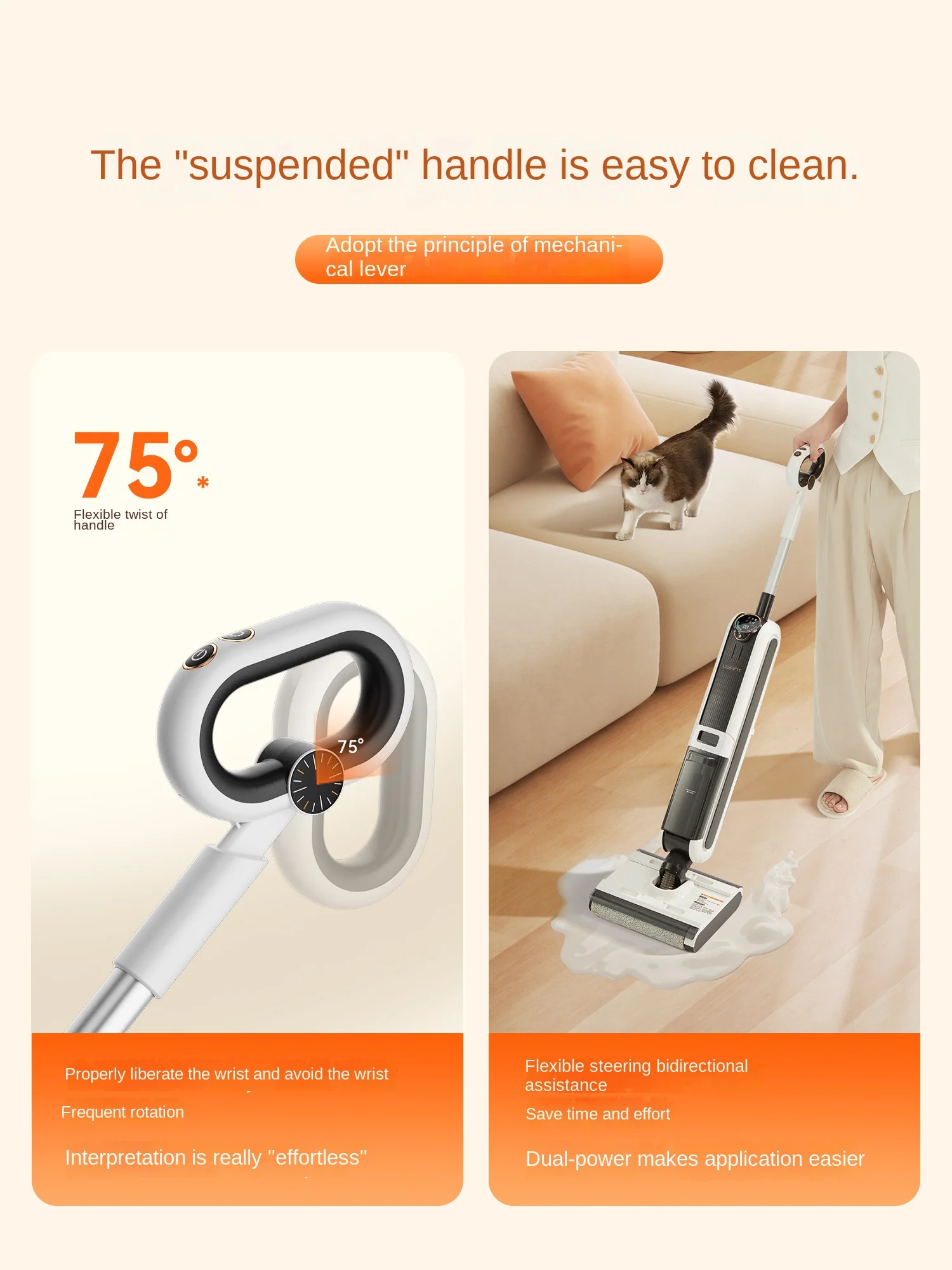 UWANT X100max Floor washer Double rolling brush extended edge cleaning Wireless sweep mop mop integrated vacuum cleaner