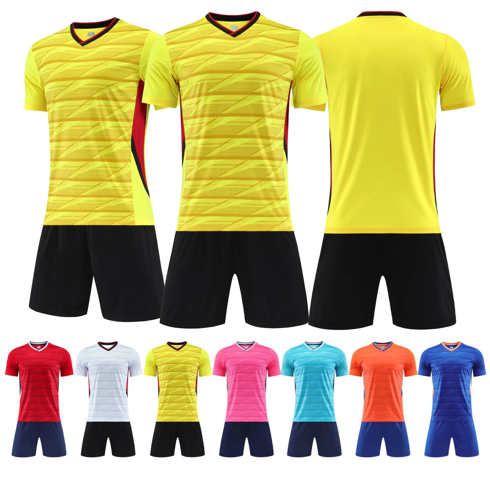 Football uniform Football training jersey Adults and Kid Soccer Clothes jersey Sets Short Sleeve Solid color jersey