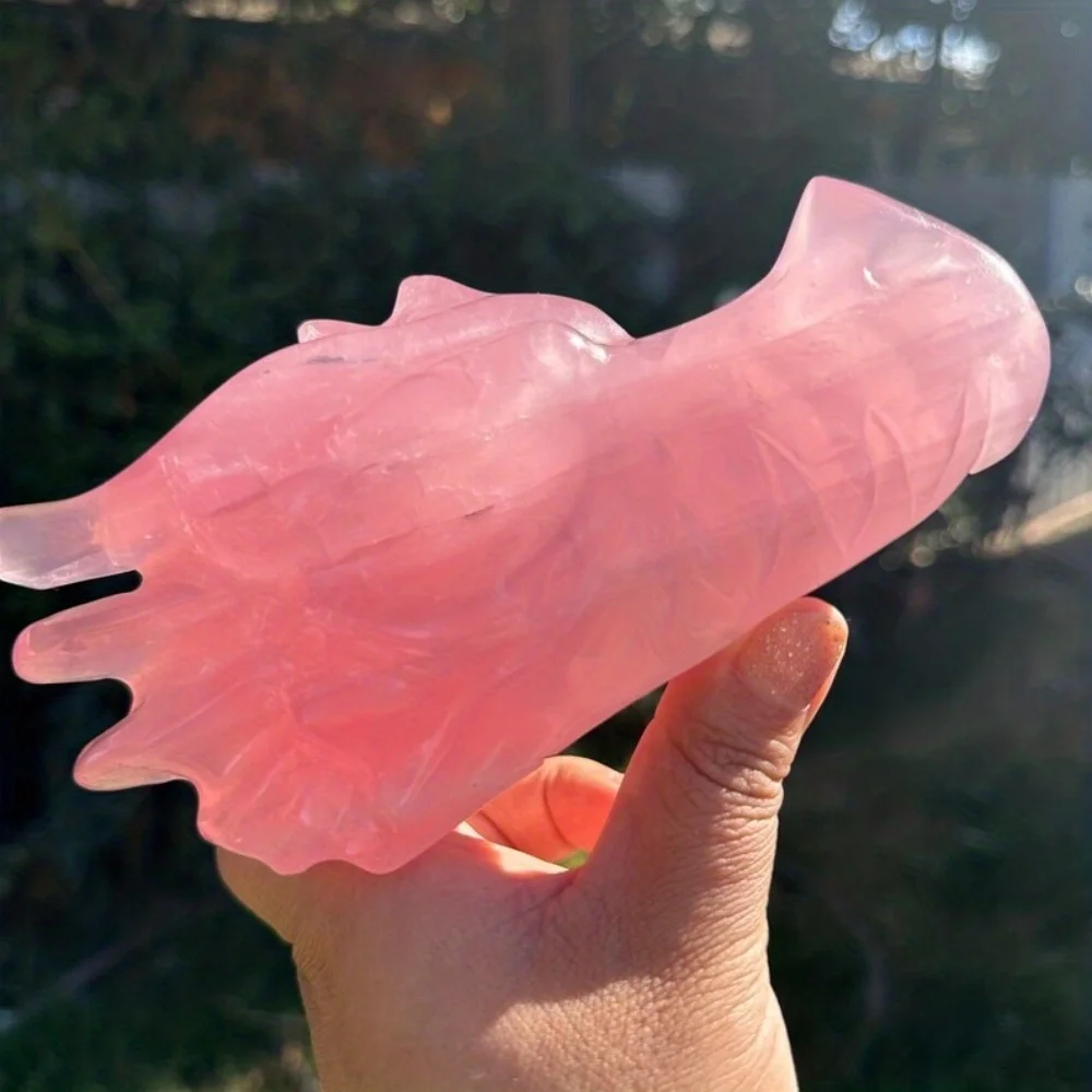 1 Stück Kristall-Drachen-Skulptur, rosa schillernder Drache mit aufwendigen Skalen, Bohemian-Stil, für Zuhause, Büro, Dekoration, Weihnachten, Halloween