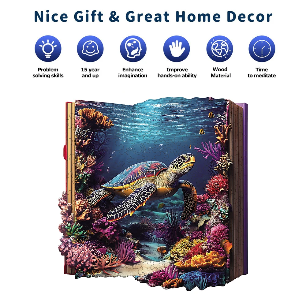 ๐ฟ Tranquil Turtle: Mindful Wooden Art Puzzle for Relaxation & Focus 4