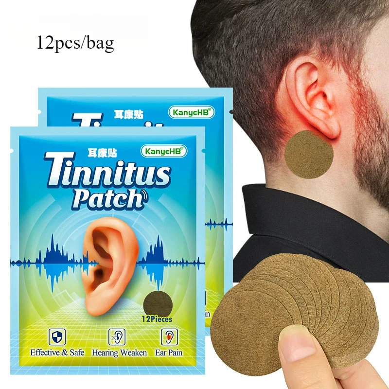 12pcs Ear Tinnitus Treatment Tinnitus Patches For Ear Pain Protect Hearing Loss Sticker Natural Herbal Plaster Health Care