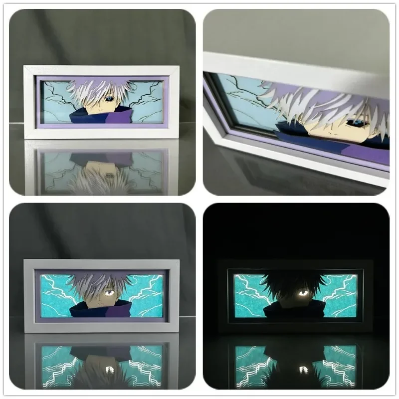 Jujutsu Kaisen Anime Paper Cut Shadow Box Satoru Gojo Ryomen Sukuna Led Light for Bedroom Desk Decor Birthday Gift Lightbox