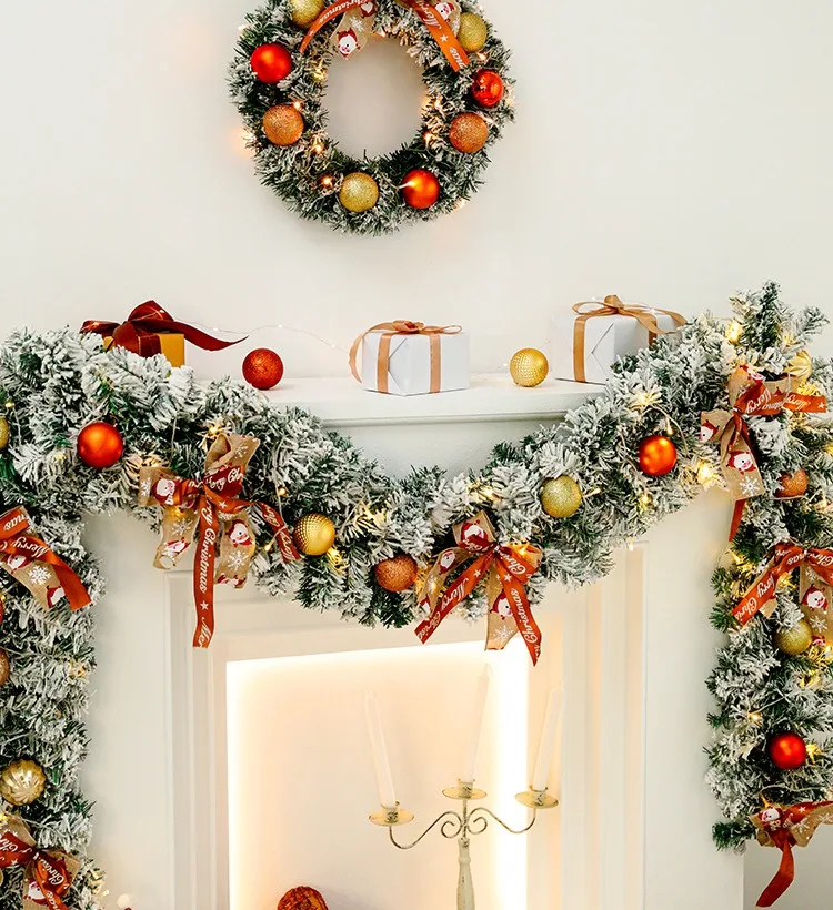 إكليل عيد الميلاد مقاس 24 بوصة مع فيونكة - باب عطلة احتفالي وديكور داخلي - إكليل مثالي لعيد الميلاد لديكور المنزل الموسمي 12 #4
