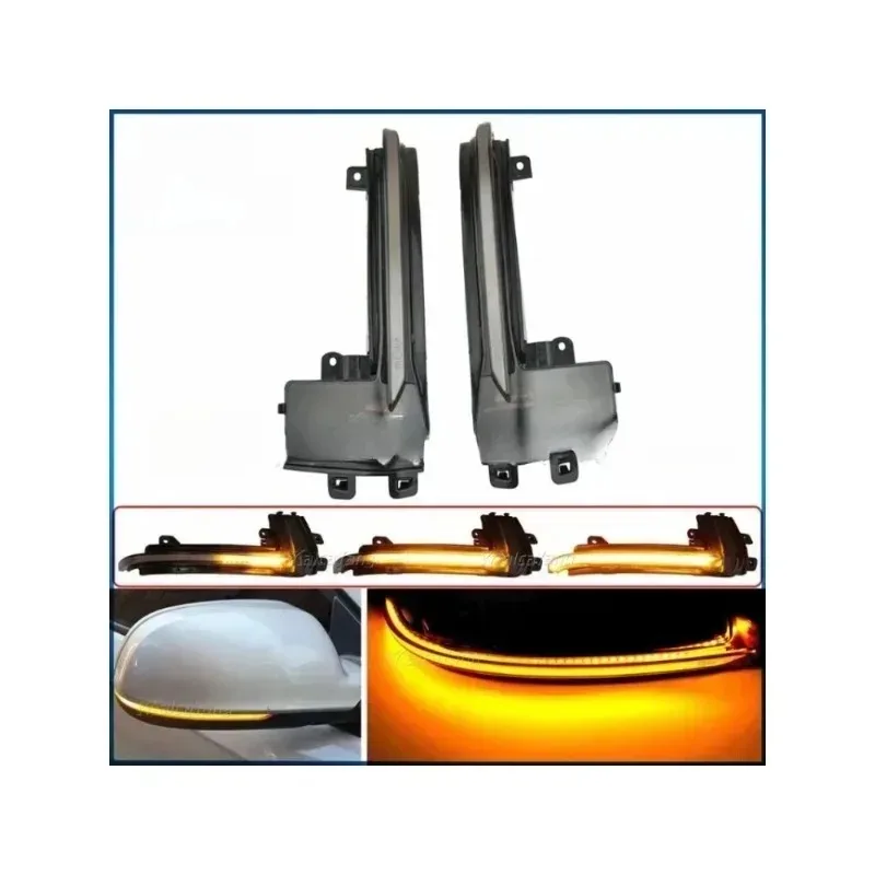

New for ANGRONG A3 8P A4 B8 A5 High Quality for 2PCS Car Facelift Dynamic LED Wing Mirror Indicator Turn Signal Light Amber