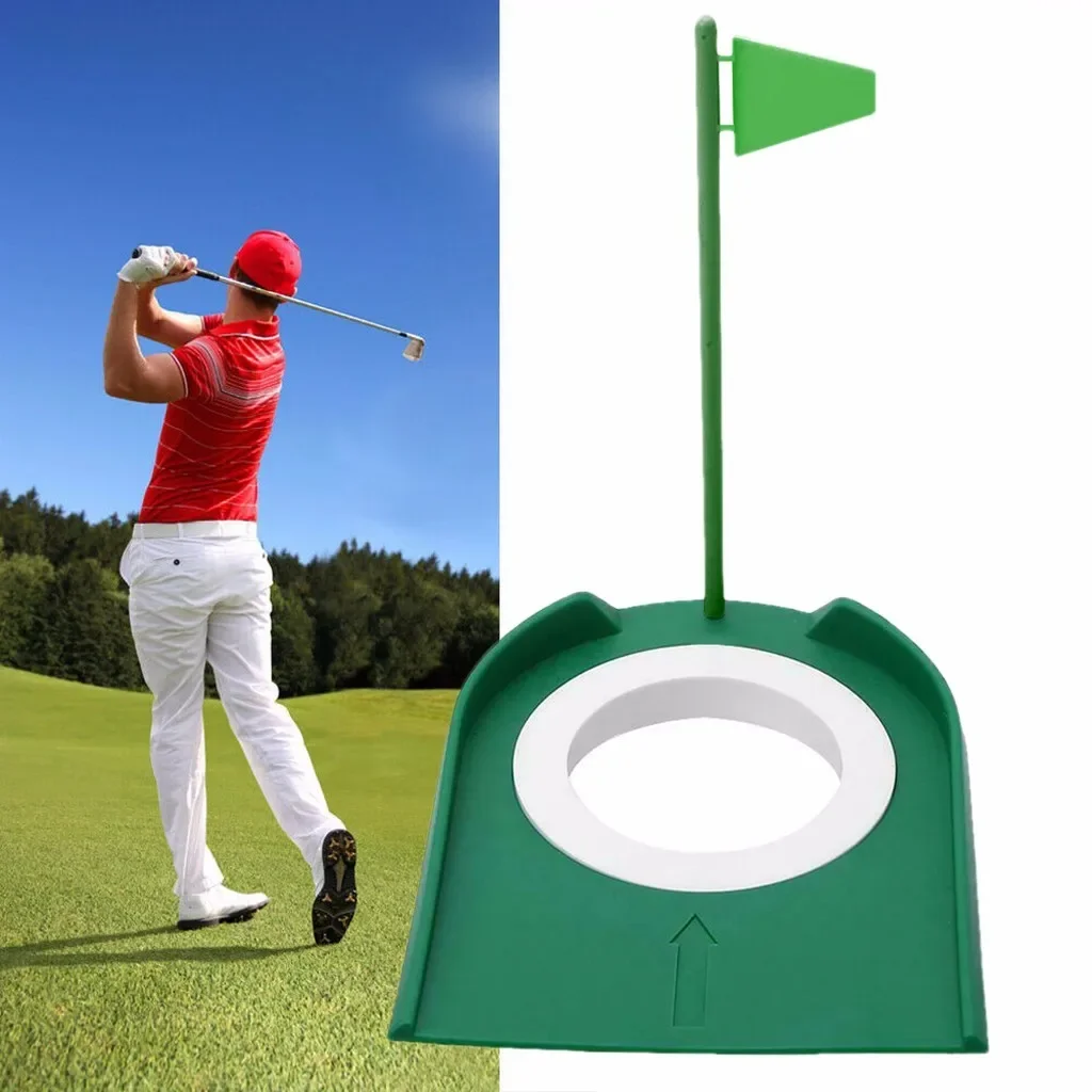 Indoor Golf Putting Cup With Hole Flag Training Putter Practice Aid Home Yard Outdoor Training Trainer Aids Tool Adjustable Hole