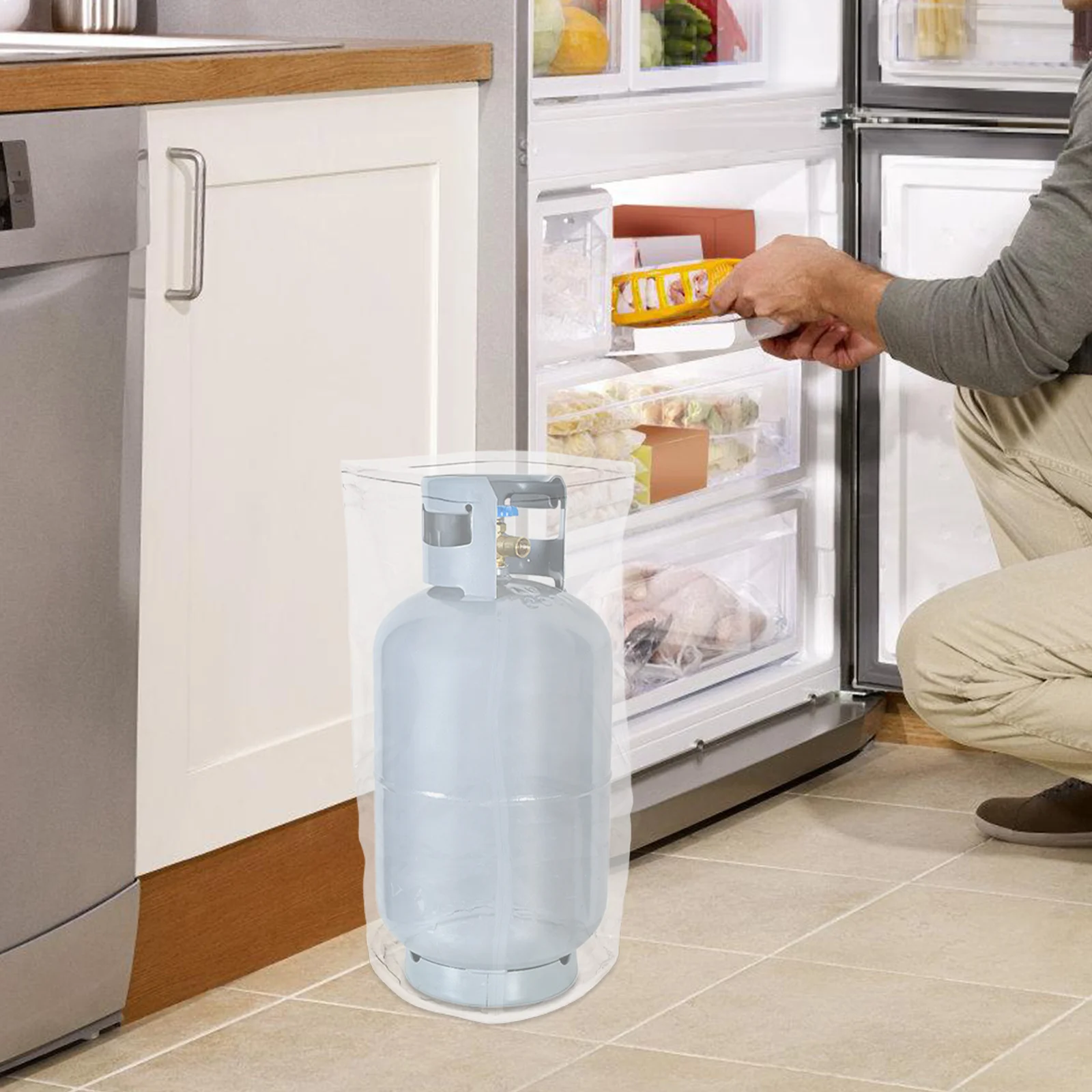 

Heavy Duty Gas Cylinder Cover Clear Propane Tank Protector Zippered Bag Rv Propane Bottle Protective Cover 22lb Gas Tank