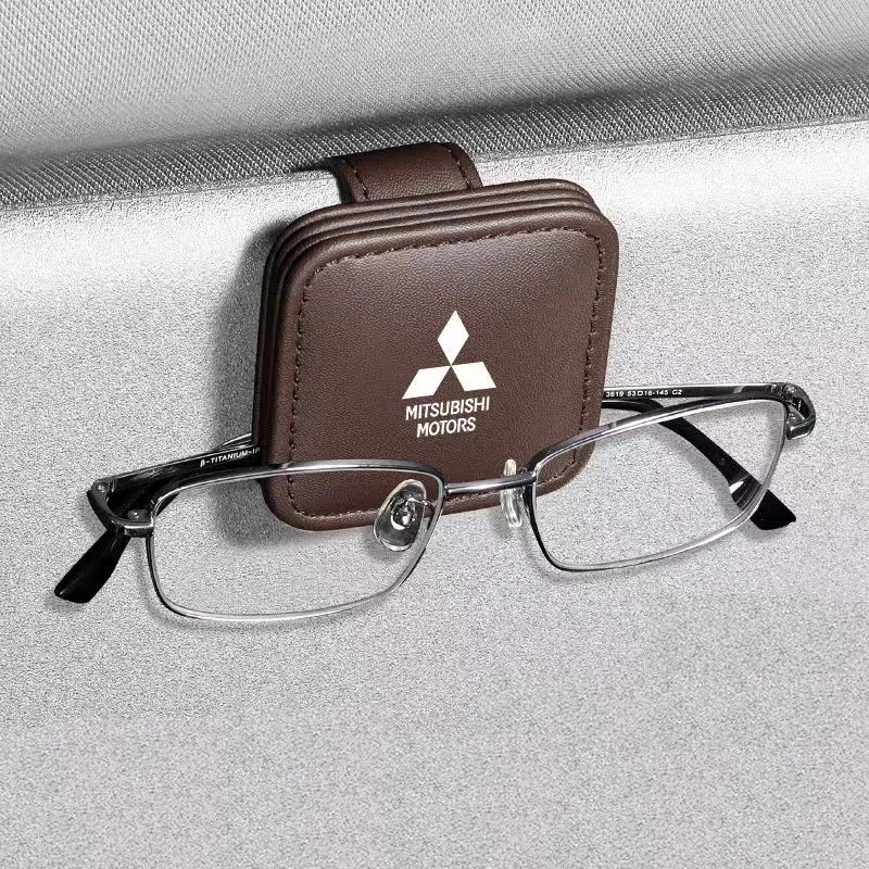 Car Sun Visor Glasses Storage Box Sunglasses Clip Card Ticket Holder For Mitsubishi Asx Lancer Outlander Pajero Ralliart