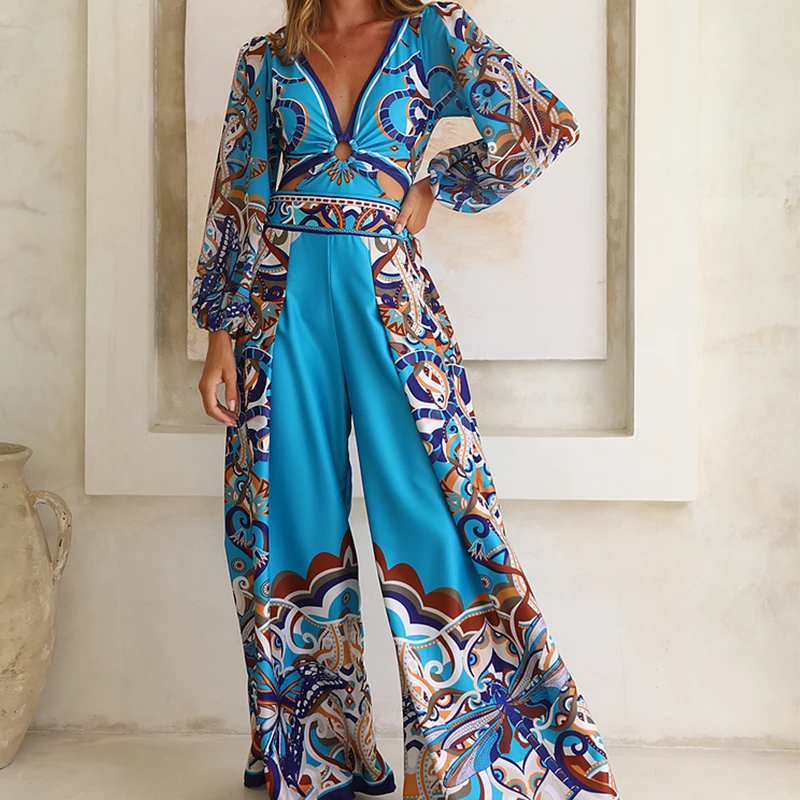 Flaxmaker-Conjunto de Bikini Sexy para mujer, traje de baño de una pieza con estampado calado de manga larga y mariposa y libélula, traje de baño