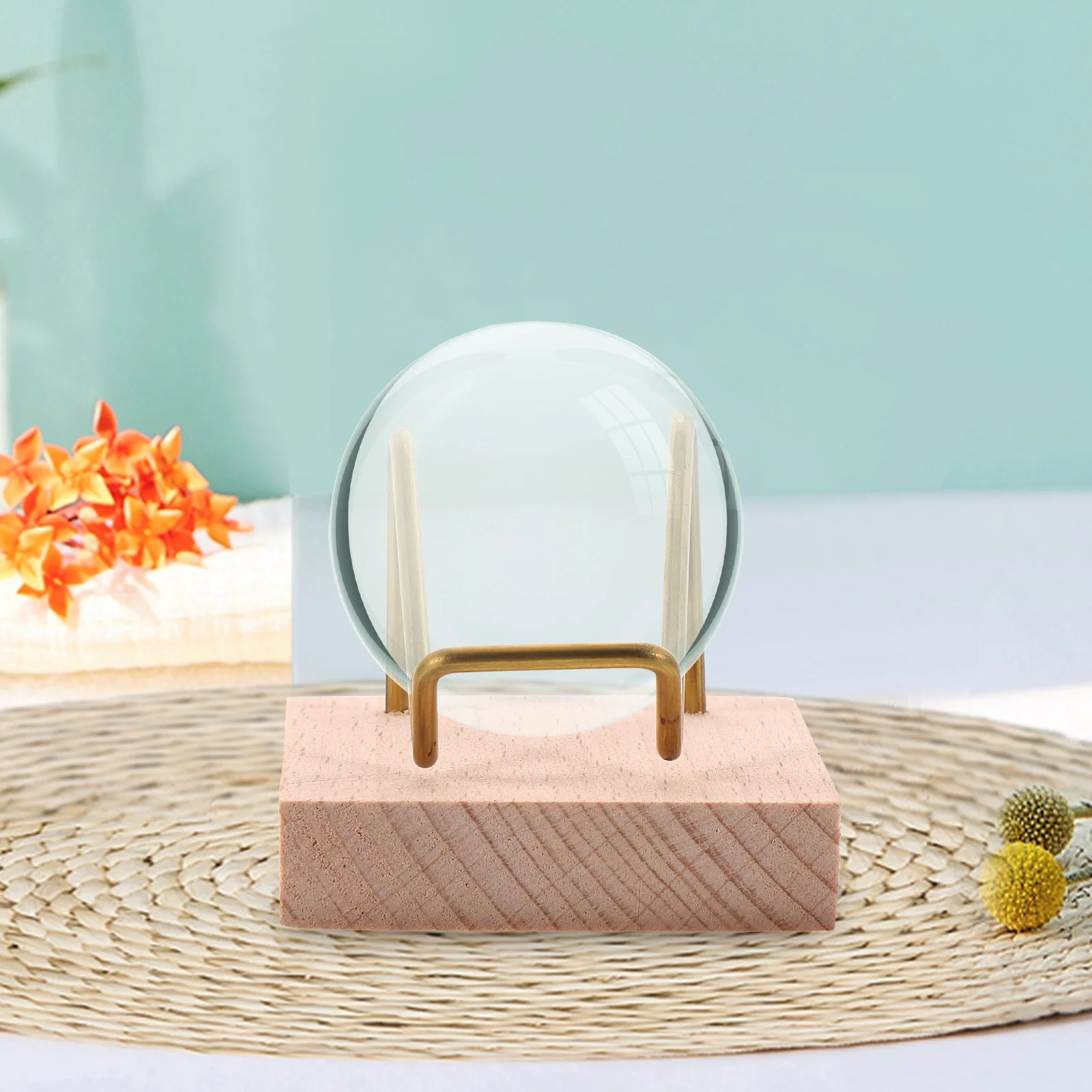 

Raw Stone Display Stand Agate Rock Metal Gemstone Ornament Wood Sphere Holder Mineral Rack Odorless