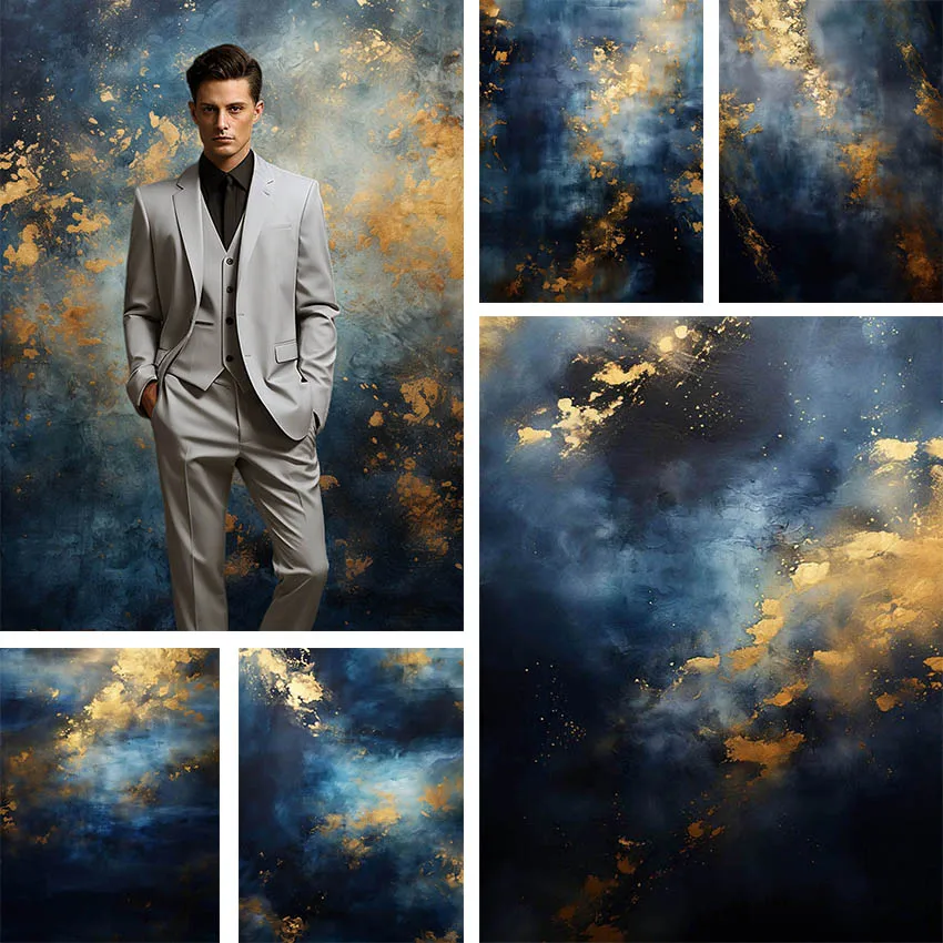 Mehofond التصوير خلفية الأزرق الداكن والذهب الملمس الكبار عيد ميلاد الزفاف الأمومة صورة ديكور خلفية استوديو الصور