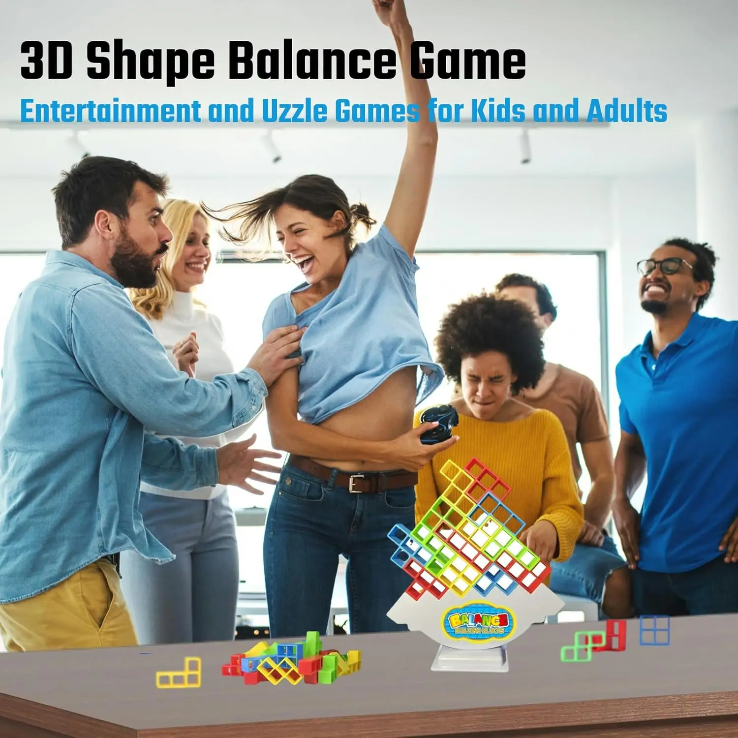 テトラタワー スタックゲーム STEM おもちゃ 子供用 ファミリーナイトパーティー 屋内アクティビティ 教育バランススタッキングブロック 対象年齢 6+