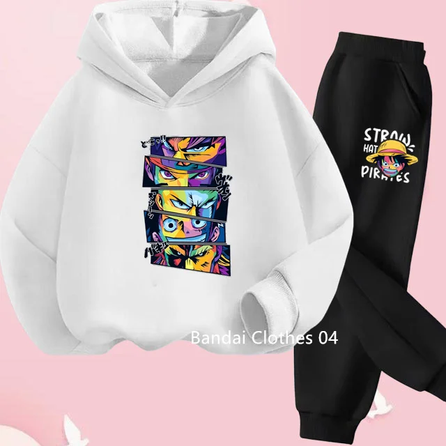 

2025 Children's Pullover Kids One Piece Hoodie Sets Luffy Sweatshirt Anime Autumn and Winter Streetwear Kids 2 to 12YClothing