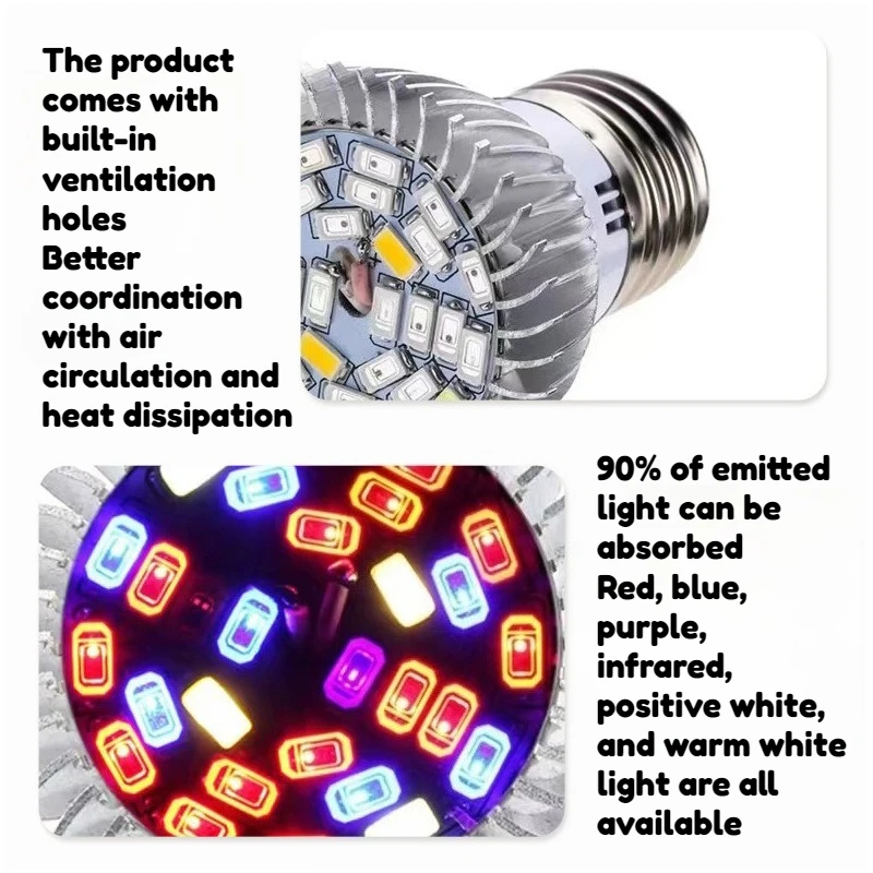18W 28W Full Spectrum Plant Grow Lamp E27 E14 Socket Sunlike Bulb Indoor Potted Succulent Supplement Light