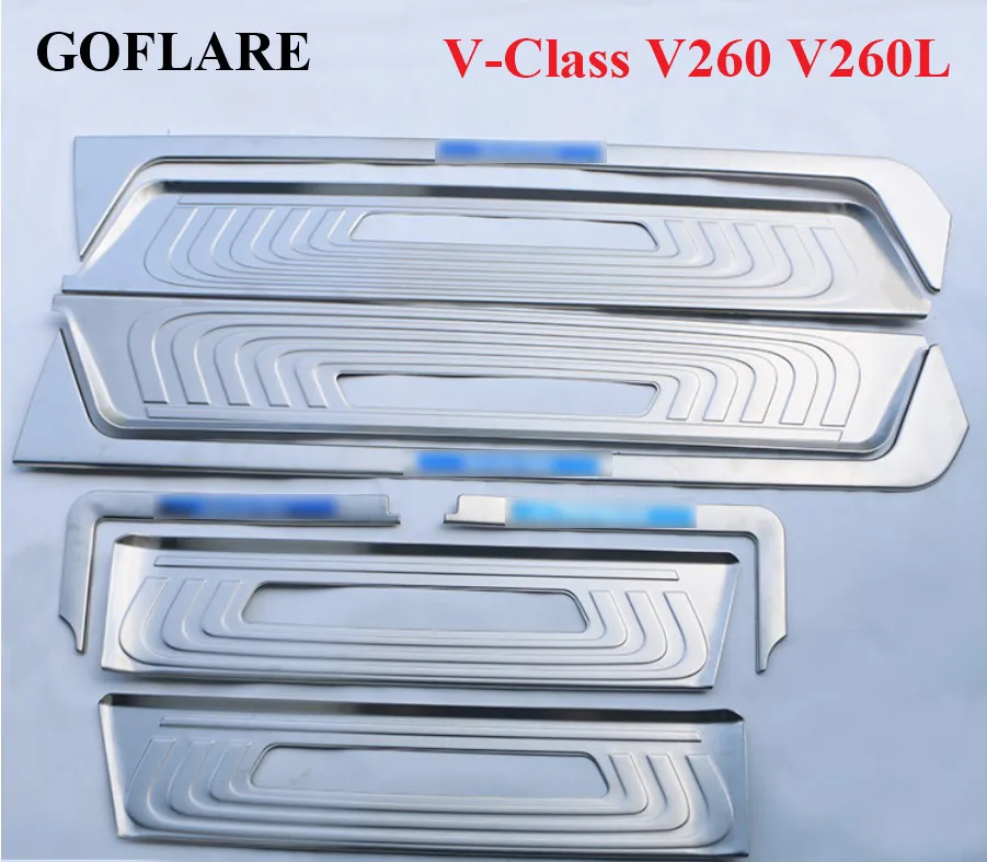 Car Accessories For Mercedes Benz Vito W447 V-Class Metris Valente 2014-2019 2023 Door Sill Scuff Plate Threshold Protector