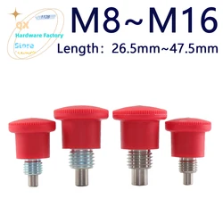 Factory Manufacturing Red Mini Indexing Plunger Carbon Steel Stainless Steel Quick Release Index Pin Plastic Knob Indexing Bolt