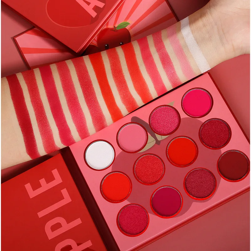 12-color Fruit Series Eyeshadow Palette, Pearlescent, Matte, Easy To Apply, Smoky Eye Eyeshadow