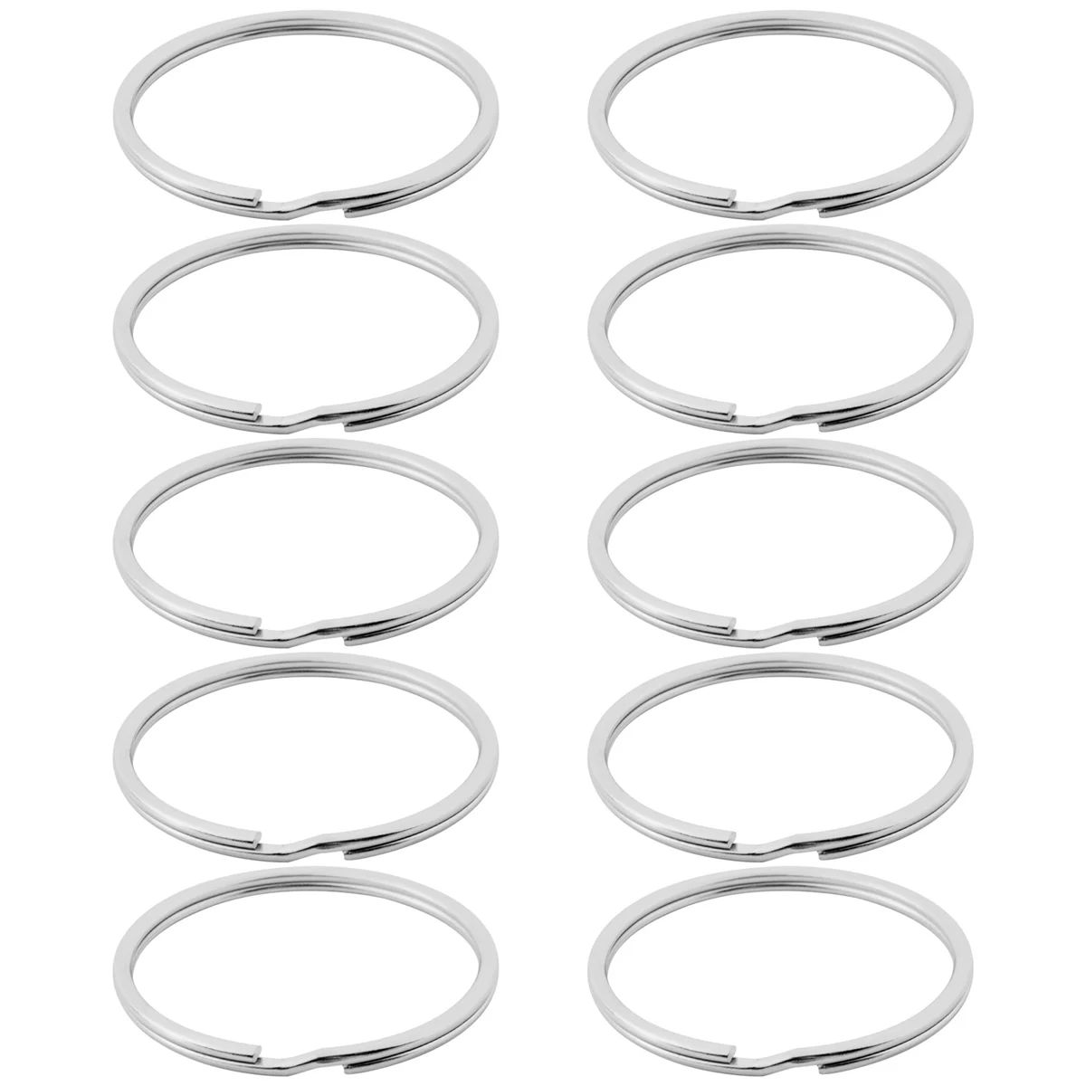 

10X Quality 50Mm Keyring Split Ring Set Heavy Duty Large Nickel Key Loop Sprung Hoop