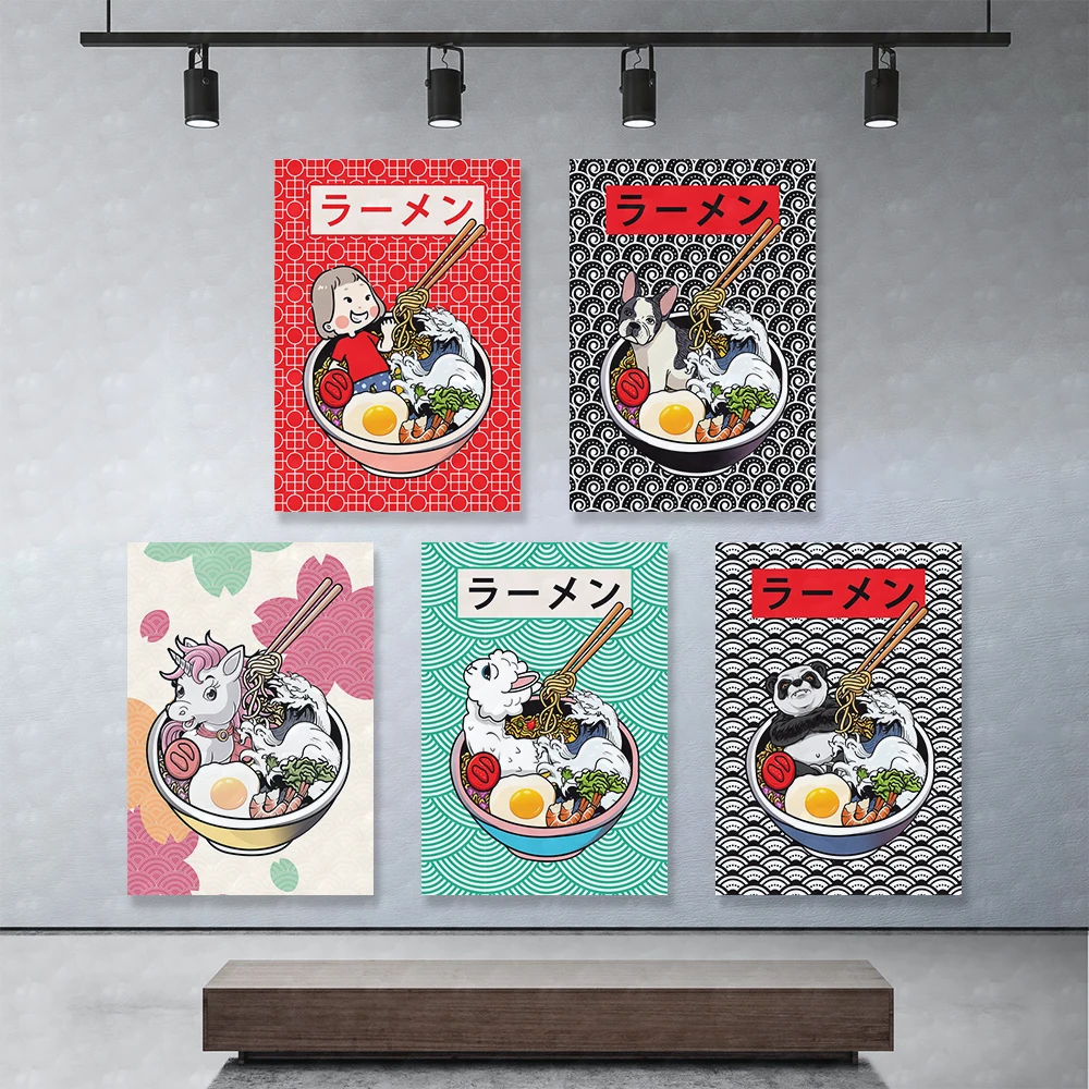 1pc  frameless Canvas Painting HD prints home decoration cartoon red animal canvas poster painting noodle noodle wall art cute m