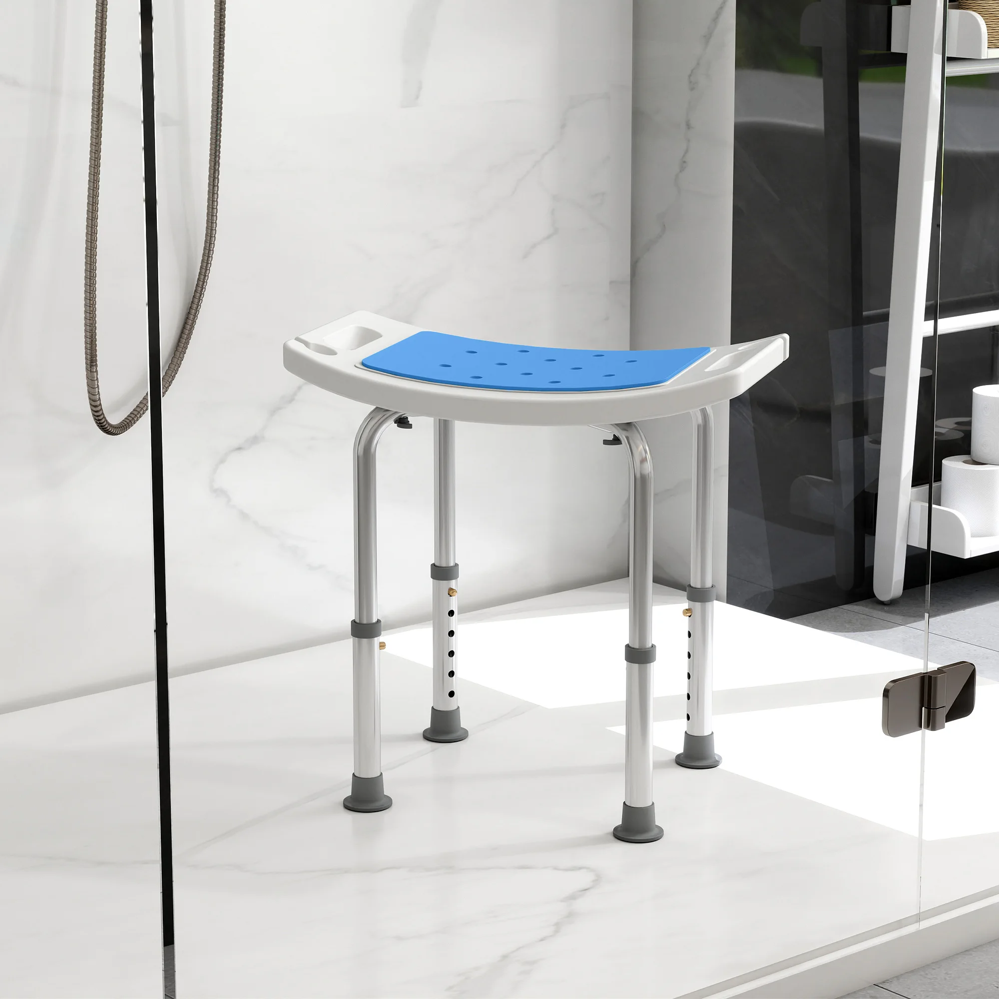 6-Level Adjustable Curved Bath Stool