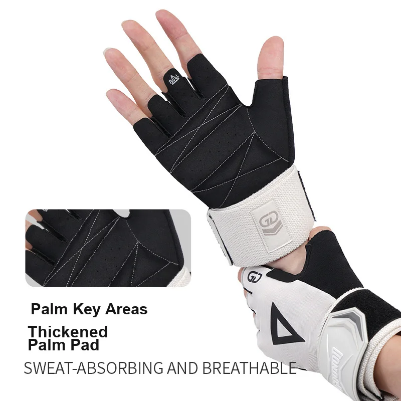 Half Finger Palm Protection Sports Gloves for Men Women Training Cycling Dumbbell Weight Lifting