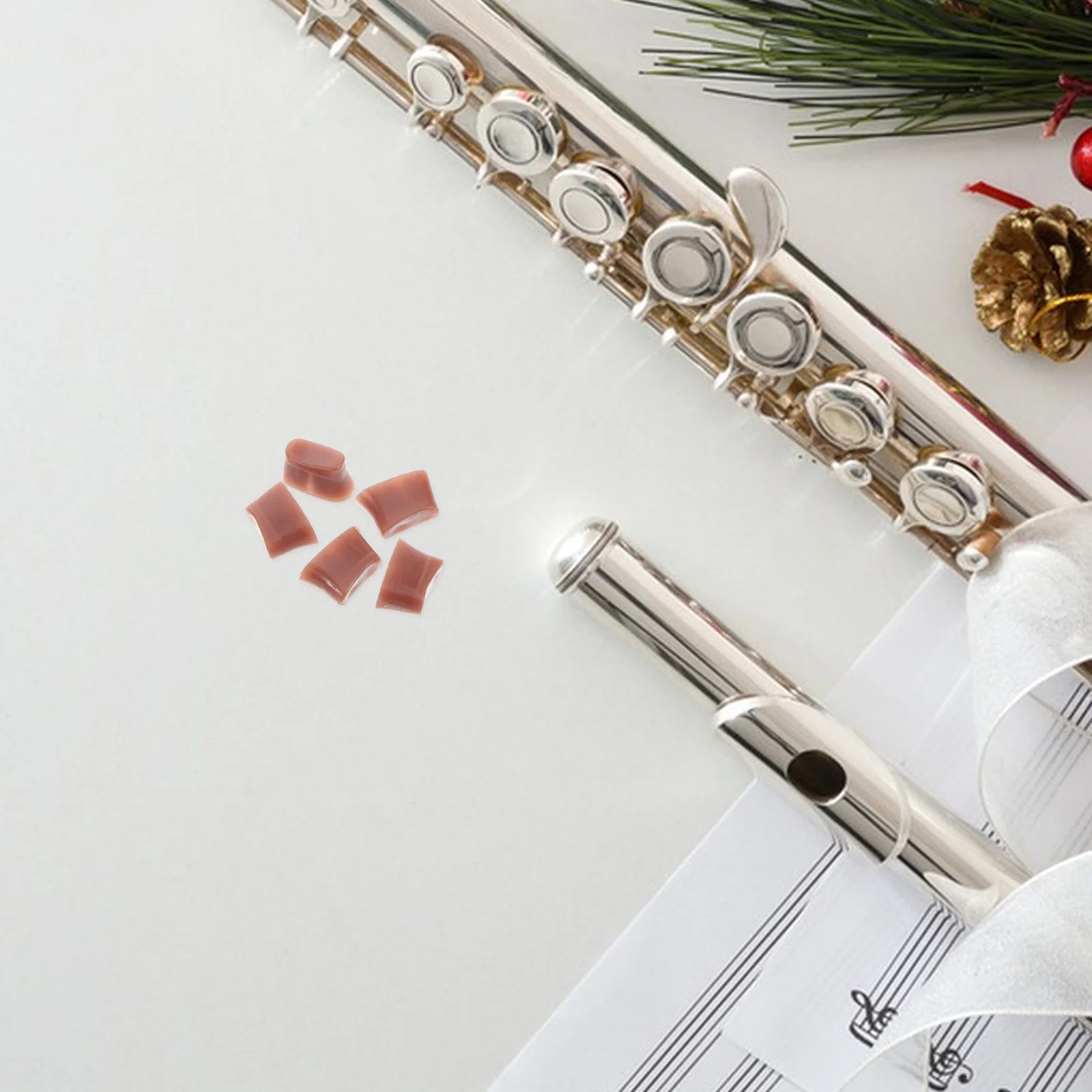 

5pcs Flute Tail Hole Plug Rubber Replacement Kits For Open Hole Flutes Durable Noise Reducing Block Instrument Repair Parts