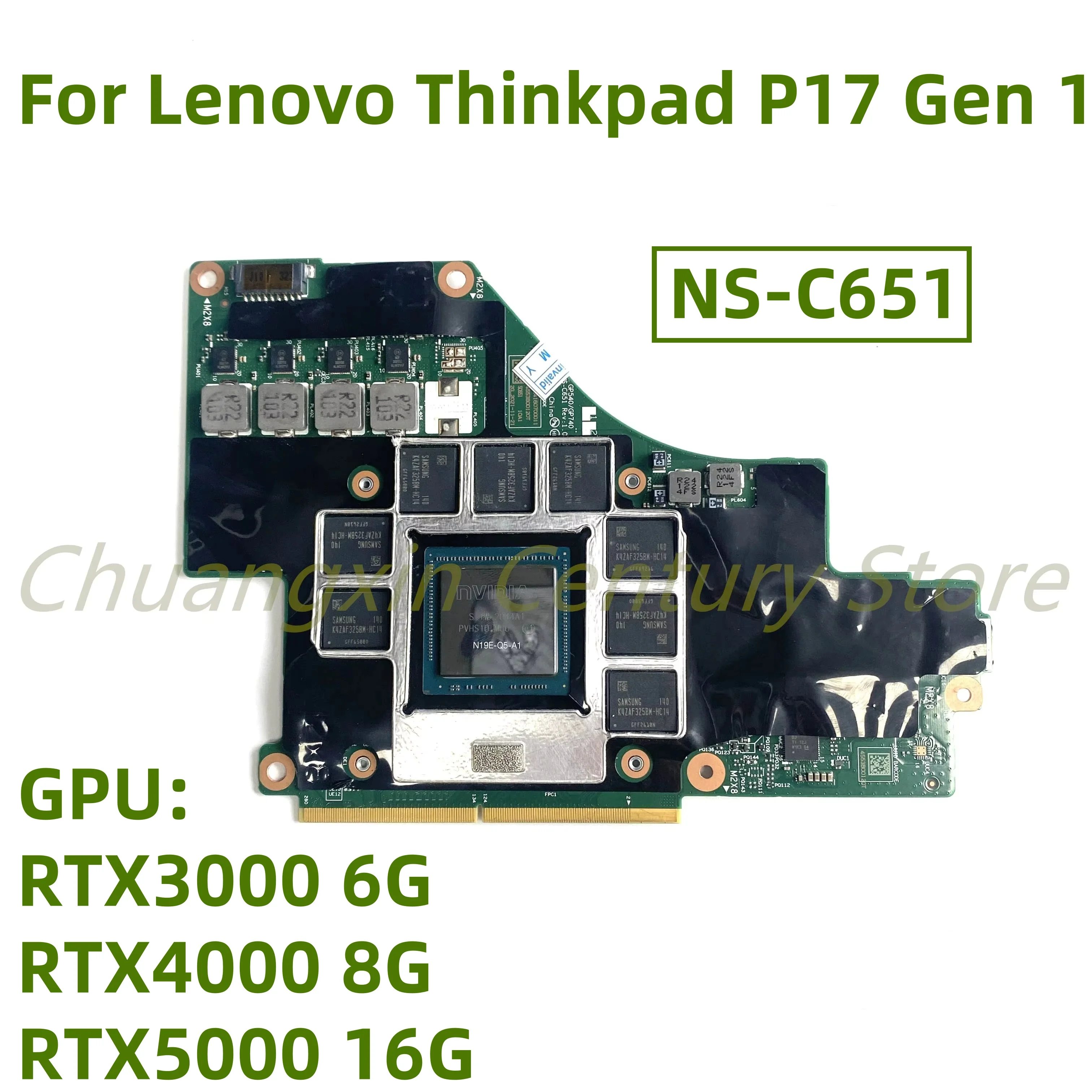 

Материнская плата NS-C651 для ноутбука Lenovo Thinkpad P17 Gen 1/P15 Gen 1 с графическим процессором: RTX3000 6G/RTX4000 8G/RTX5000 16G 100% тест в порядке