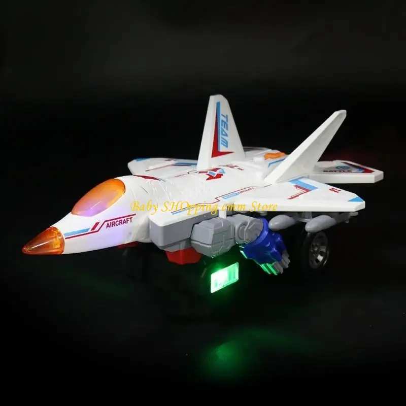 

23GD Electric Aircraft Toy with LED Lights and Realistic Sounds Deforming Robot Toy