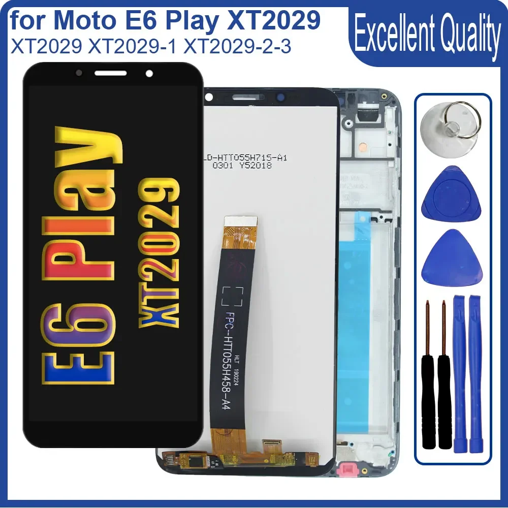 

5.5'' New LCD for Motorola Moto E6 Play XT2029 LCD Display Touch Screen Digiziter for Moto E6 Play LCD Replacement With Frame