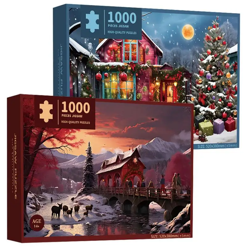 Christmas Jigsaw Puzzles Advent Calendar 2024 Countdown Calendar 1000Pcs Puzzles Game Surprise Gift Box For Kids Adults