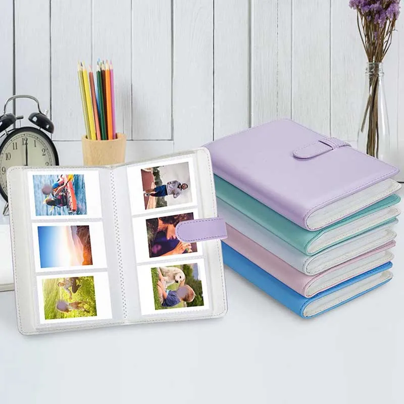 108 Pockets Photo Album for Mini 2x3Inch Film Camera Storage PU Leather Stamp Collection Book Mini Photo Paper Organizer