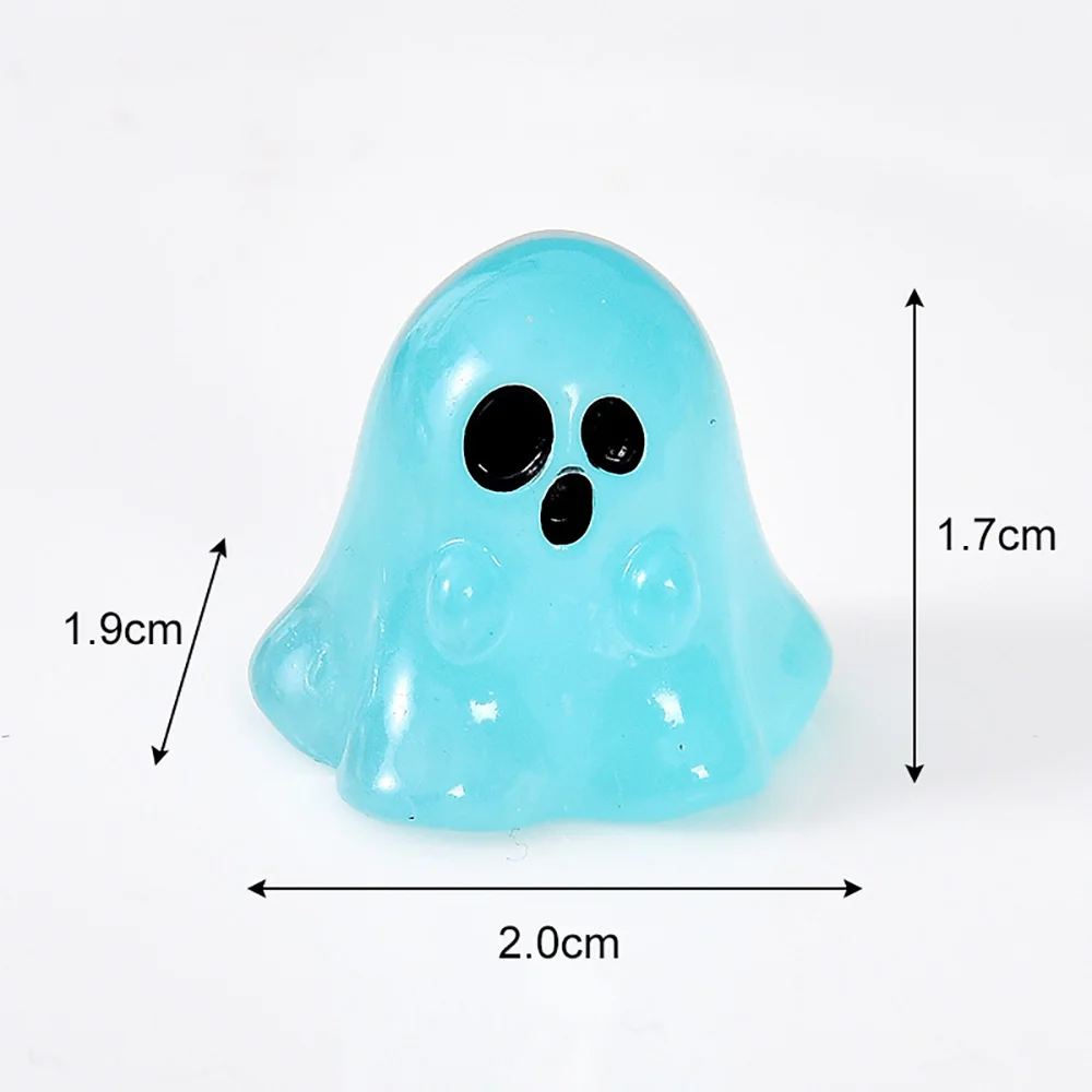 100/200/300Pcs Halloween Mini Resin Ghost Figurines Bulk Glow in the Dark Miniature Ghost for Micro Garden Landscape Party Decor
