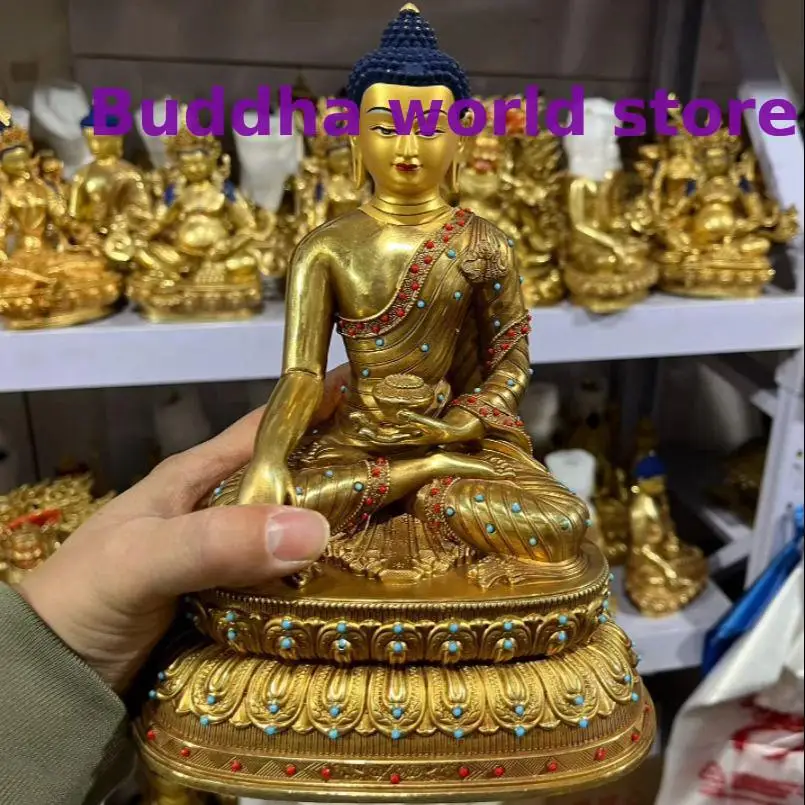 50% OFF Nepal Tibet 5A TOP High quality copper Shakyamuni Amitabha Buddha statue Worship Buddha home Family Effective protection