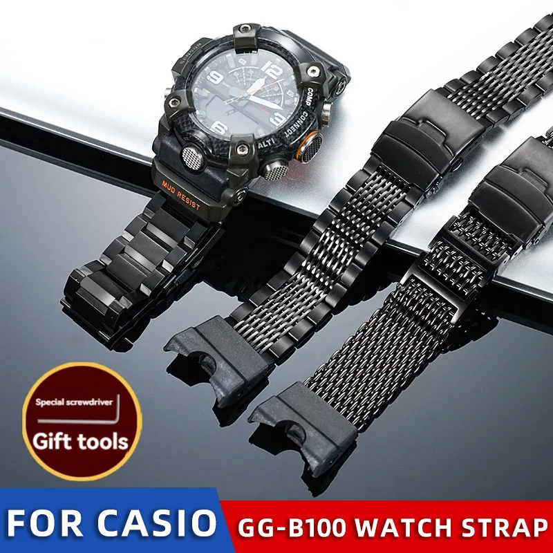 카시오 G-Shock GG-B100-1A/1A9/3 Mudmaster 5594용 업그레이드된 스테인리스 스틸 팔찌 – 남성용 시계용 금속 교체 밴드