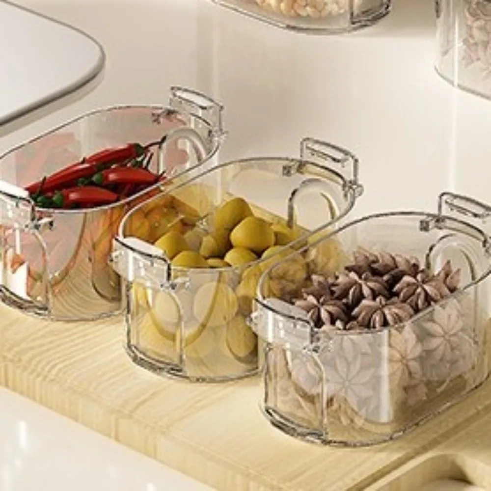 1/3/5 Layers Seasoning Spice Box Transparent Stackable Salt Jar Moisture-proof Large Capacity Spice Organizer Food Grains