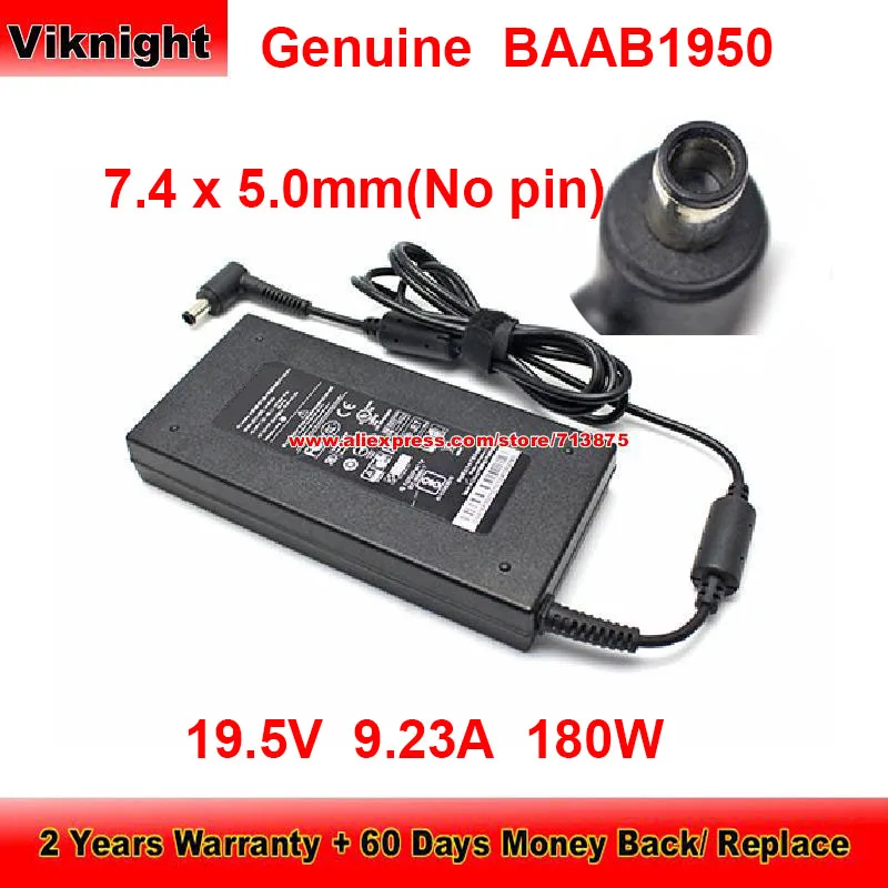 

Genuine 19.5V 9.23A Ac Adapter BAAB1950 for Msi GF65 9SEXR GP75 9SE-802CA GP73 GL63 85E GL65 9SD 7.4 x 5.0mm No pin Inside Tip