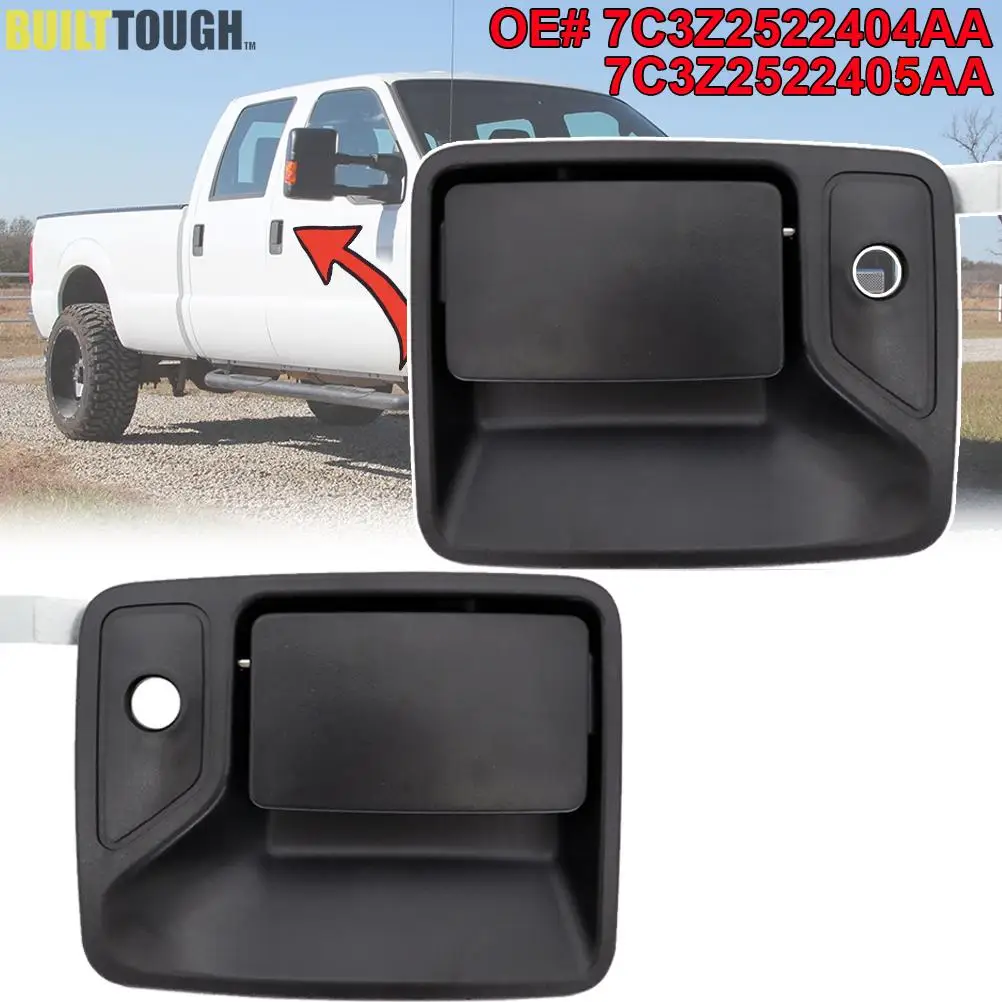 

2x Car Front Door Handle Exterior Set For Ford F-250 F-350 F-450 F-550 F-650 Super Duty 1999 - 2016 7C3Z2522405AA 7C3Z2522404AA