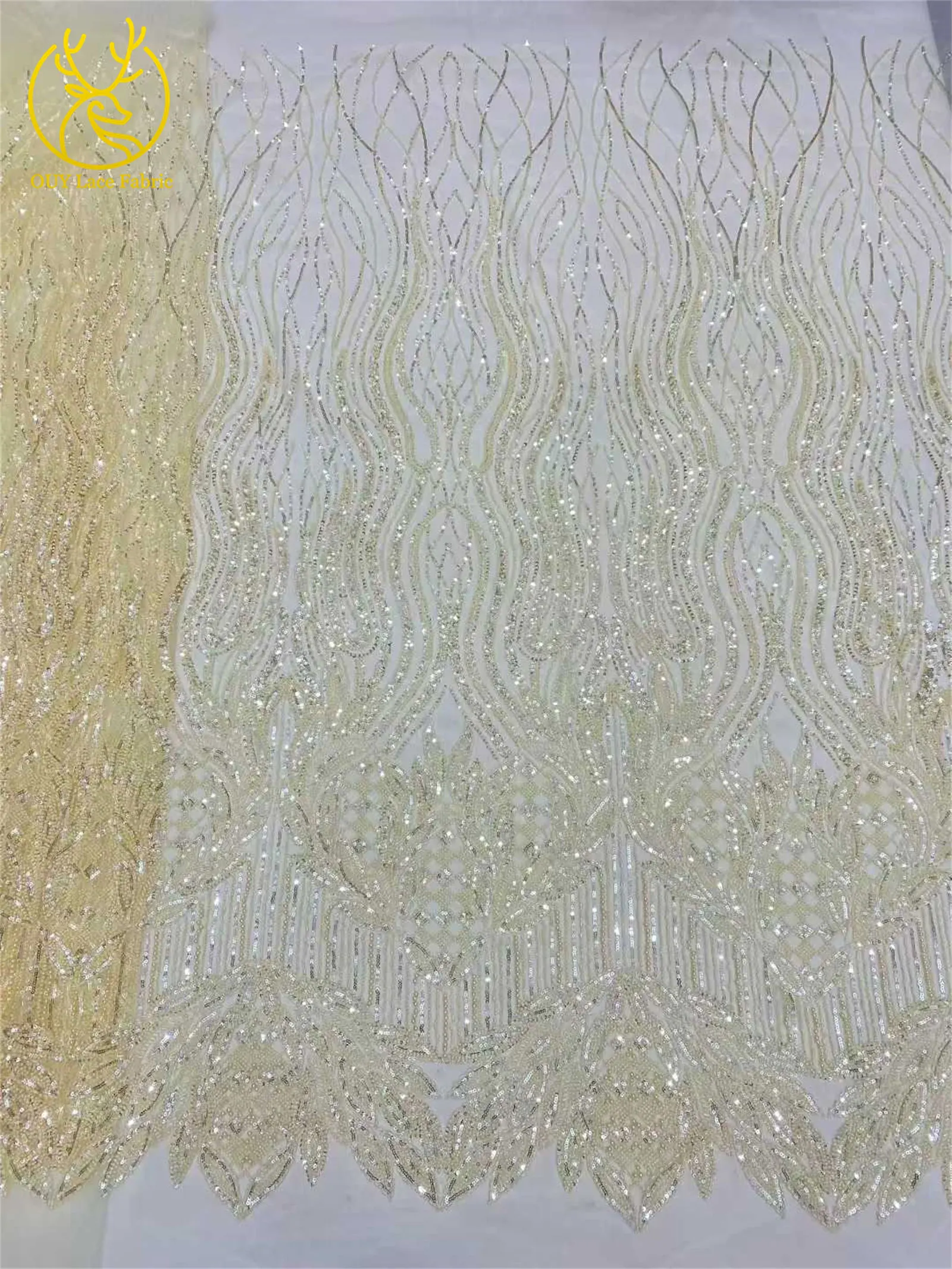 Eleganter Afrikanischer Pailletten-Perlen-Spitzenstoff 2026 Hochwertige Nigerianische Französische Bräutigam-Stickerei Tüll-Spitzenstoff für Braut und Hochzeit – Detail 16